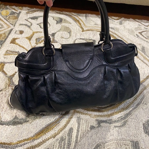 💕 Salvatore Ferragamo Italian black leather large satchel BW-21 5370 gorgeous💕 - Picture 3 of 14